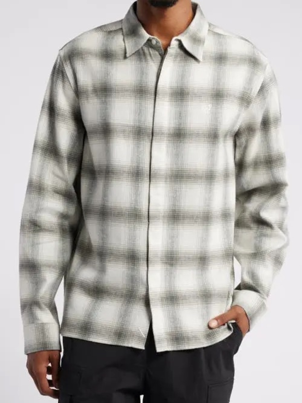 Saturdays New York men’s Marco plaid button up long sleeve - Picture 2 of 8